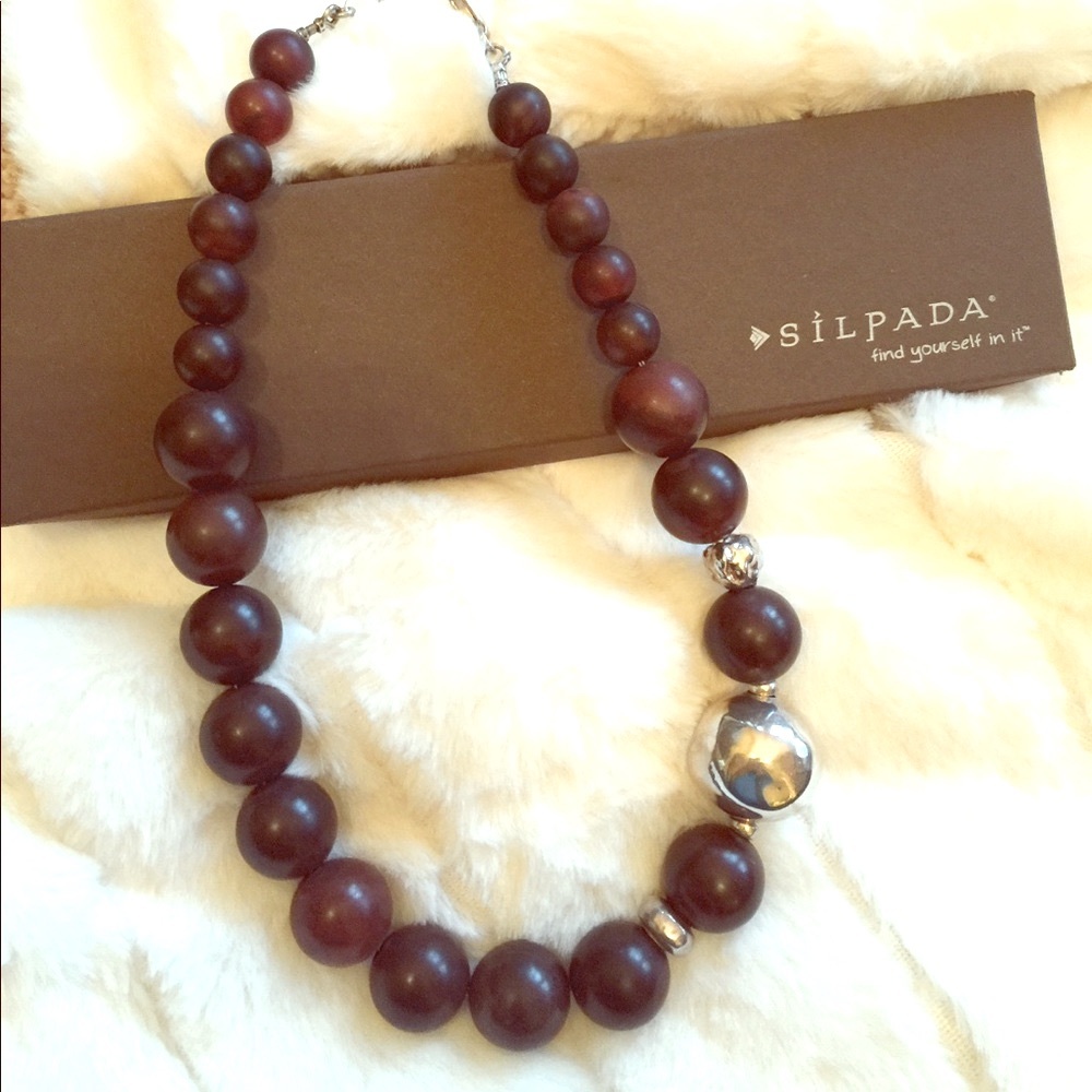 Silpada agate and silver necklace
